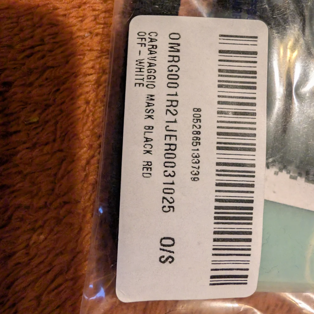 Off-White Black and Red Graphic Face Mask
